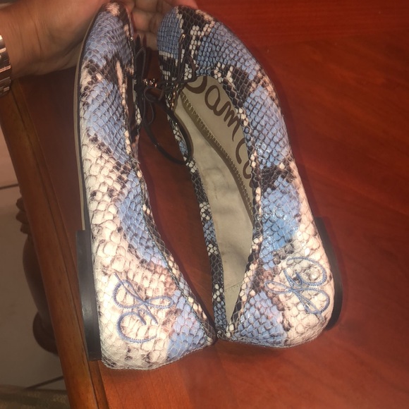 Prwnd Sam Edelman Felicia snake print baby blue black and white combo sz9 - Picture 11 of 11